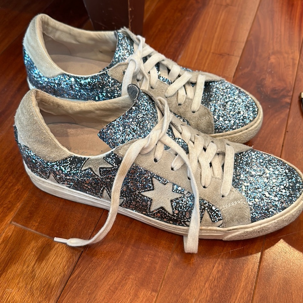 Shoe Box Blue Sparkly Sneakers